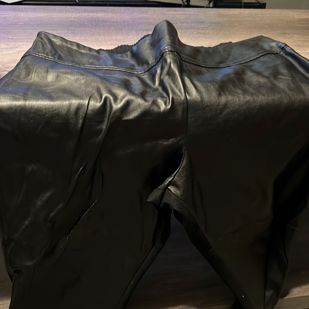 Black leather leggings.